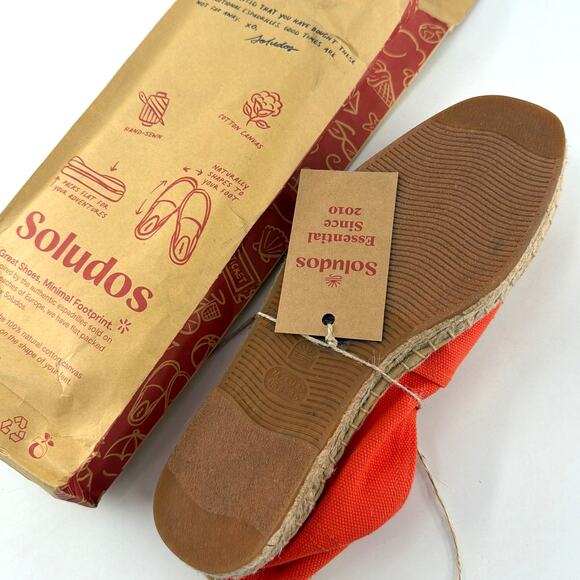 Soludus Men's Flama Orange The Dali Original Espadrille Shoes Size 8-8.5 - Picture 4 of 9